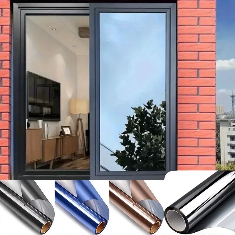 Home Glass Insulation Film Anti Peeping Privacy Protection Anti UV One-way Mirror Window Film Sticker Electrostatic Bonding Oasis Select