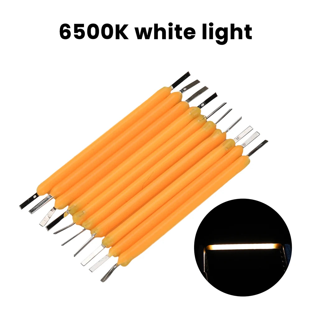 2200K/2700K/6500K DC 2.7-3.1V LED Ceramic Filament 38mm Hard Filament Retro Bulb Parts for Bulb Repair DIY Lighting Low Power Oasis Select 6500K