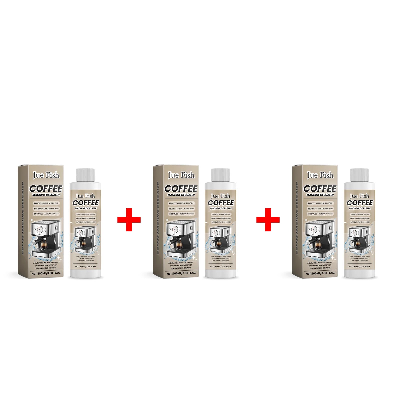 Jue-Fish Coffee Machine Descaler & Cleaner 100ml Coffee Machine Descaler Oasis Select 3 X 100ml boxed