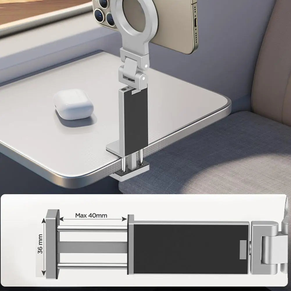 Universal Magnetic Phone Holder – Foldable Airplane Travel Mount