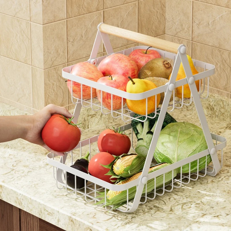 Kitchen Multifunctional Vegetable and Fruit Storage Rack Fruit Plate Snack Vegetable Shelf Portable Candy Tray Fruit Basket Oasis Select