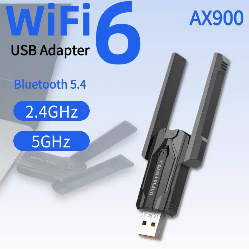 900Mbps USB WiFi Bluetooth5.4 Adapter 2in1 Network Card Dual Band 2.4G 5GHz Wi-Fi Antenna Mini Wireless Receiver PC Accessories Oasis Select