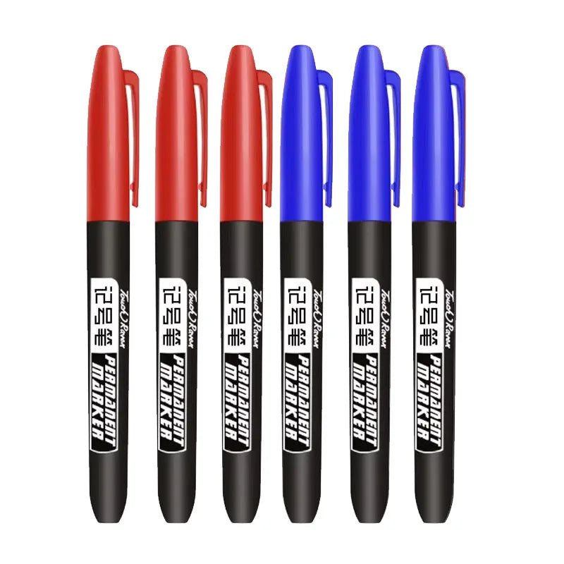9/6/3pcs Permanent Art Marker Pen Fine Point Waterproof Ink Thin Nib Crude Nib Black Blue Red Ink 1.0mm Fine Color Marker Pens Oasis Select 6Pcs Mix Color Set 1
