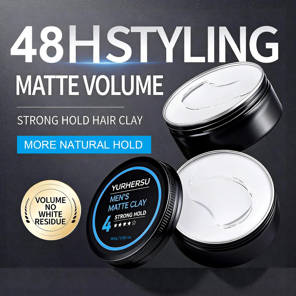Men's Hair Clay Strong Hold Matte Finish – Natural Look 80g Hair Styling Clay Oasis Select