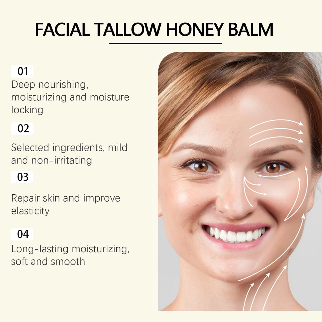 Beef Tallow Face Cream Lasting Moisturizing Soothing Facial Skin Firming Increase Facial Elasticity Nourishing Smooth Skin Care Oasis Select