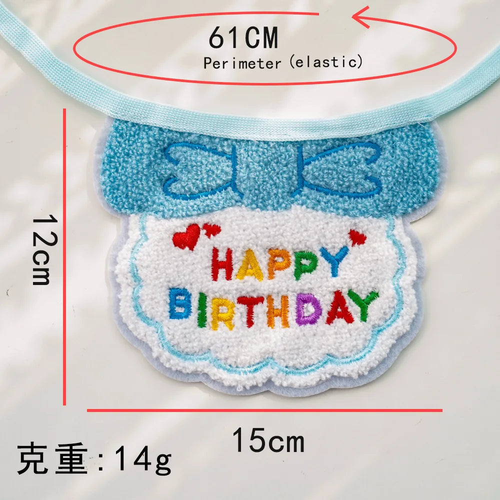 Pet Dog Cat Birthday Dress Bib Party Supplies Saliva Towel Felt Hat