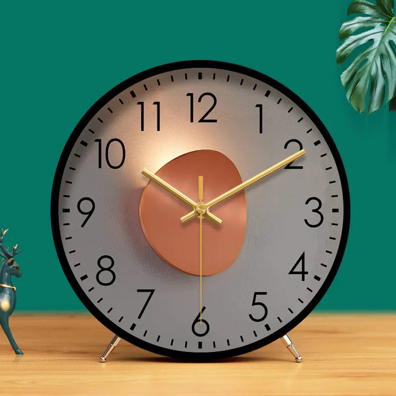 Luxury Desktop Quartz Clock, Creative Modern Table Clock for Home Living Room Decor, Elegant High-end Ornament Timepiece Oasis Select H