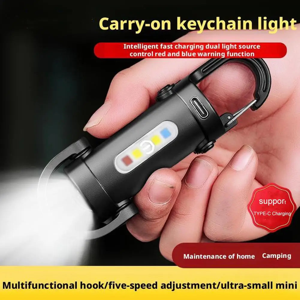800LM USB-C Rechargeable Keychain Flashlight – IPX4 Mini EDC
