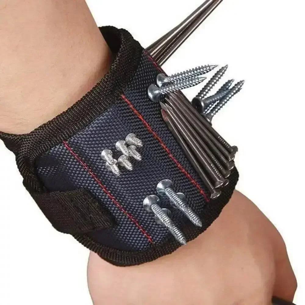 Strong Magnetic Wristband Portable Tool Bag Electrician Adjustable Wrist Belt for Holding Screws Nails Drilling Bits Bolts Oasis Select