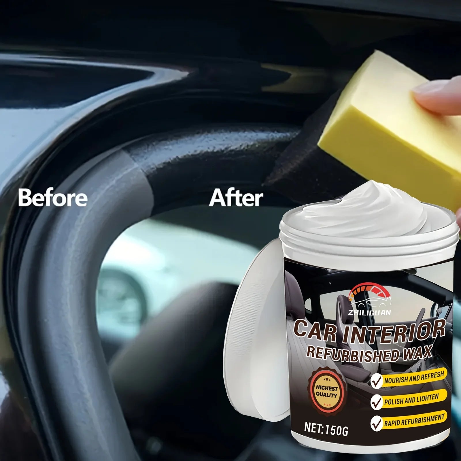 Car Interior Plastic Restorer & Panel Renewal Wax Kit