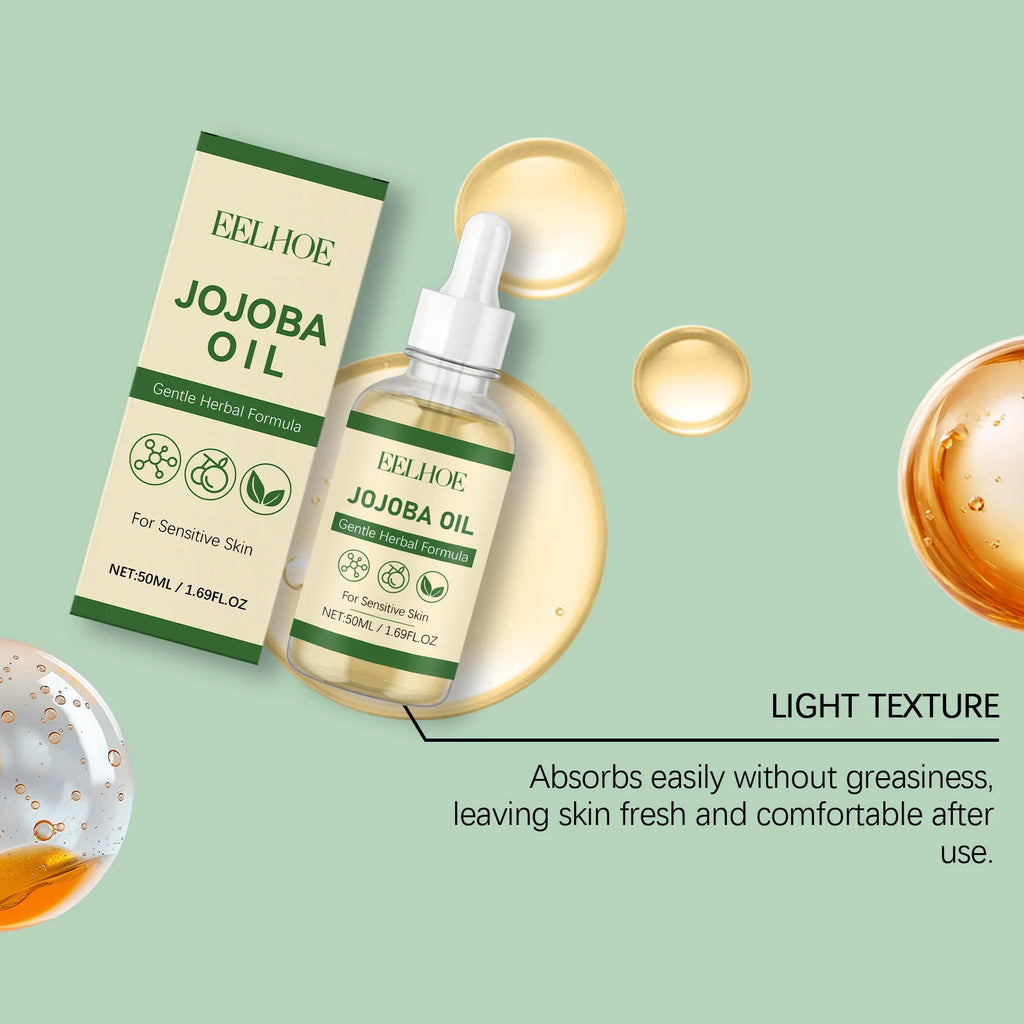 100% Pure Organic Jojoba Oil Cold Pressed Natural Body Massage Oil Moisturizing Hydrating Anti Dry Skin Care for Face Hair Nails Oasis Select