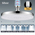 6 Modes Rainfall Shower Head Bathroom High Pressure Top Rain Shower Heads Shower Faucet Accessories With Filter Oasis Select Silver with filter