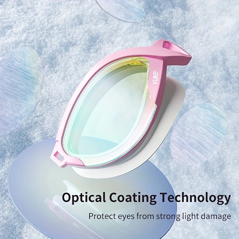 Adults' Anti-Fog HD Swimming Goggles, Waterproof PC Material, Electroplated Lenses, Mid-Frame Design for Professional Training Oasis Select