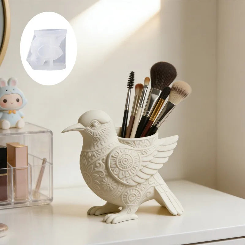 3D Bird Silicone Mold for Cement/Plaster/Resin/Candle - DIY Planter, Aromatherapy Cup, Storage Cup & Home Decor Ornament Oasis Select