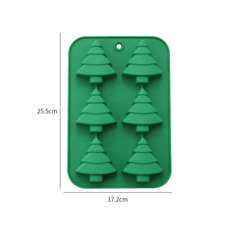 Tree Santa Claus Shape Silicone Mold Cake Decoration Fondant Cookies Tool Gumpaste Candy Chocolate Mold for Baking Oasis Select F