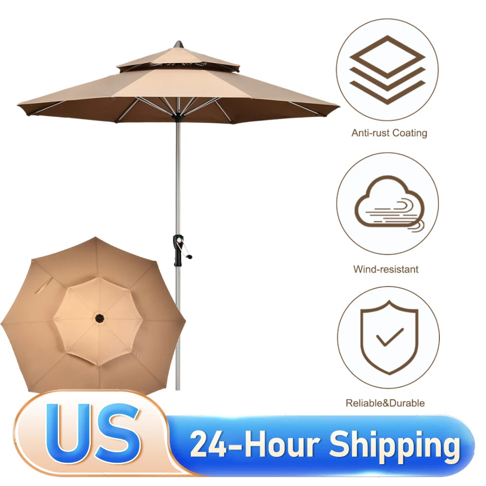Outdoor Patio Umbrella 8 Ribs Outdoor Table Umbrella UV Protection Outdoor Table Umbrella Market Umbrella for Garden Deck Backya Oasis Select