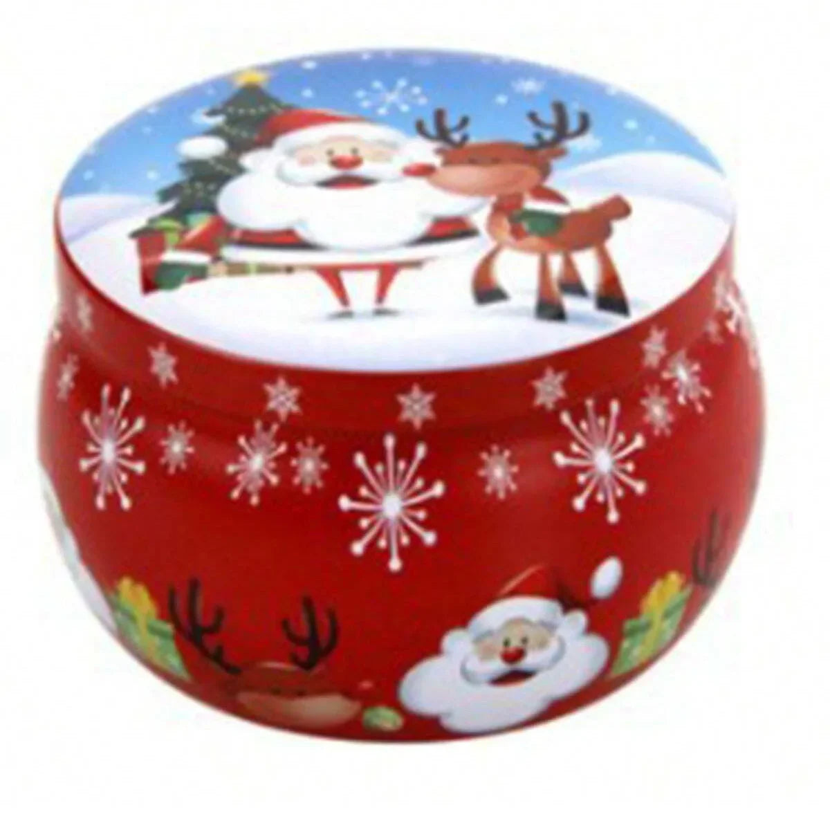 Christmas Atmosphere Aroma Candles Santa Claus Tin Box Plant Formula Aroma Candles Suitable for Bedroom and Living Room Oasis Select Random pattern