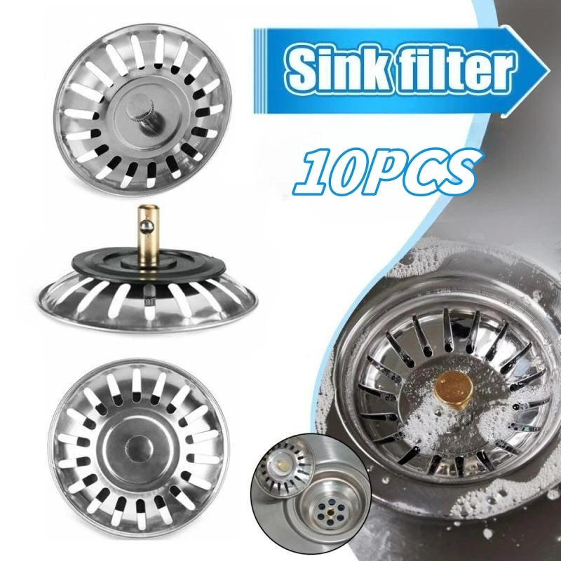 80MM Bathroom Sink Strainer Stainless Steel Water Stopper Sink Water Filter Plug Kitchen Sink Accessories Home Kitchen Tools Oasis Select