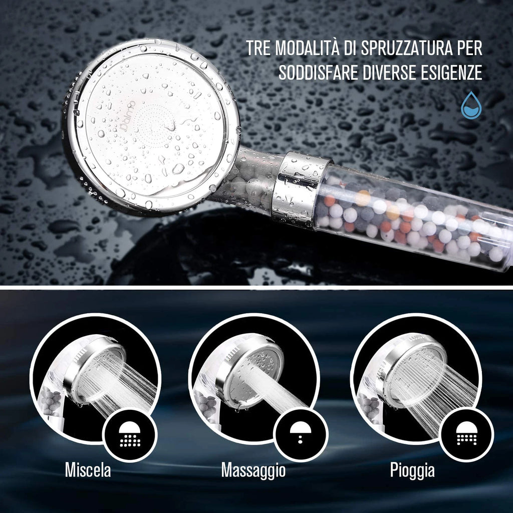 3 Modes SPA Shower Head High Pressure Saving Water Shower Filter Massage Shower Head Hook Hose Bathroom Innovative Accessories Oasis Select