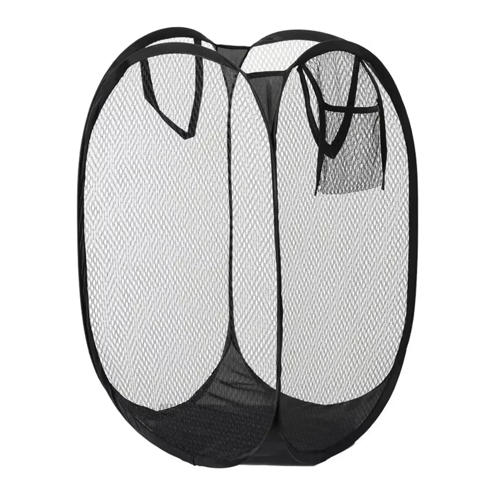 Dirty Clothes Basket Skeleton Ventilated Foldable Easy Storage Portable Large Capacity Clothes Basket Oasis Select 1pcBlack