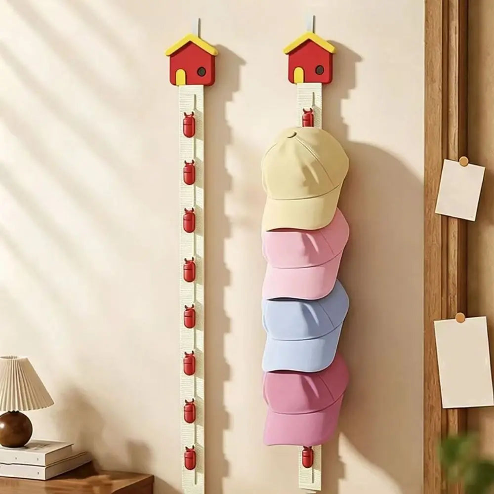 Over-The-Door Hat Organizer with 8 Non-Slip Clips | Space Saver