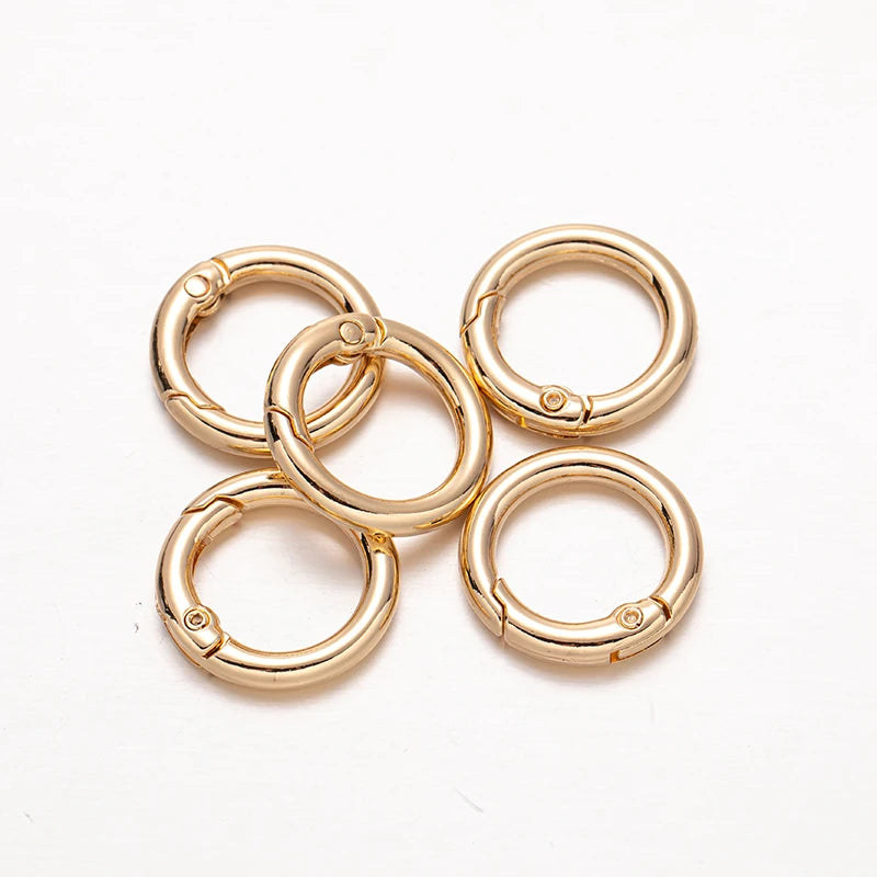 5pcs 20/25/28/33mm Metal O Ring Spring Clasps Round Carabiner Keychain Bag Clips Hook Buckles Connector For DIY Jewelry Making Oasis Select