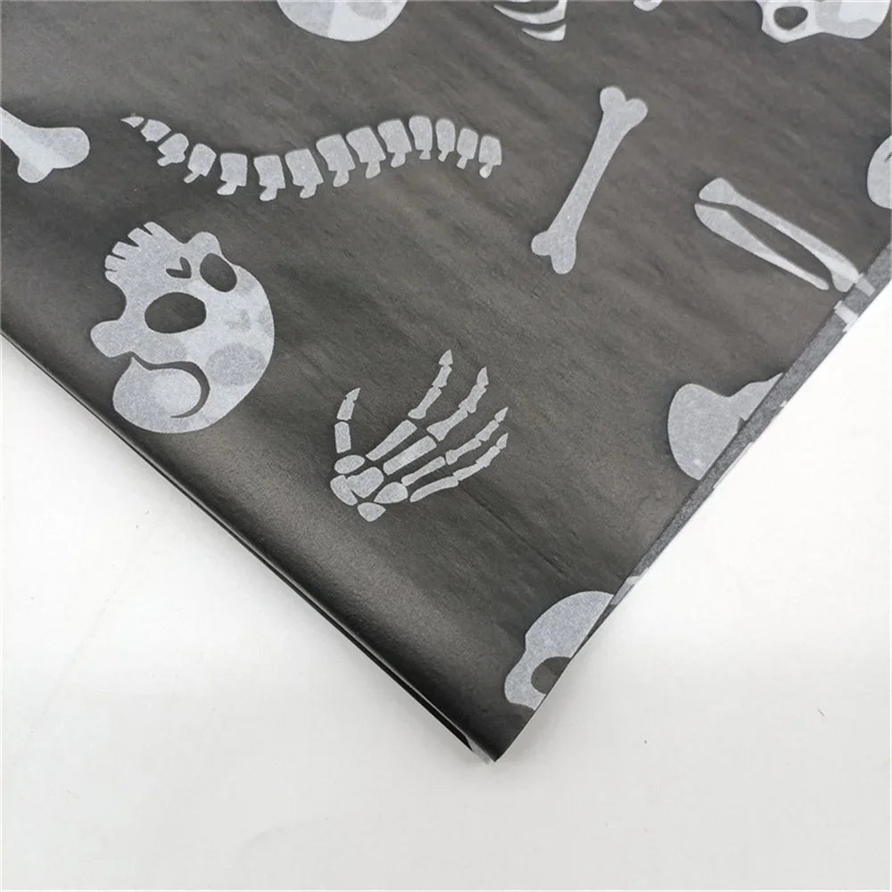 20 Sheet Halloween Wrapping Paper, Skull/Spider Web Pattern Gift Wrap Tissue Paper Decorative Craft Paper for Party Oasis Select 2