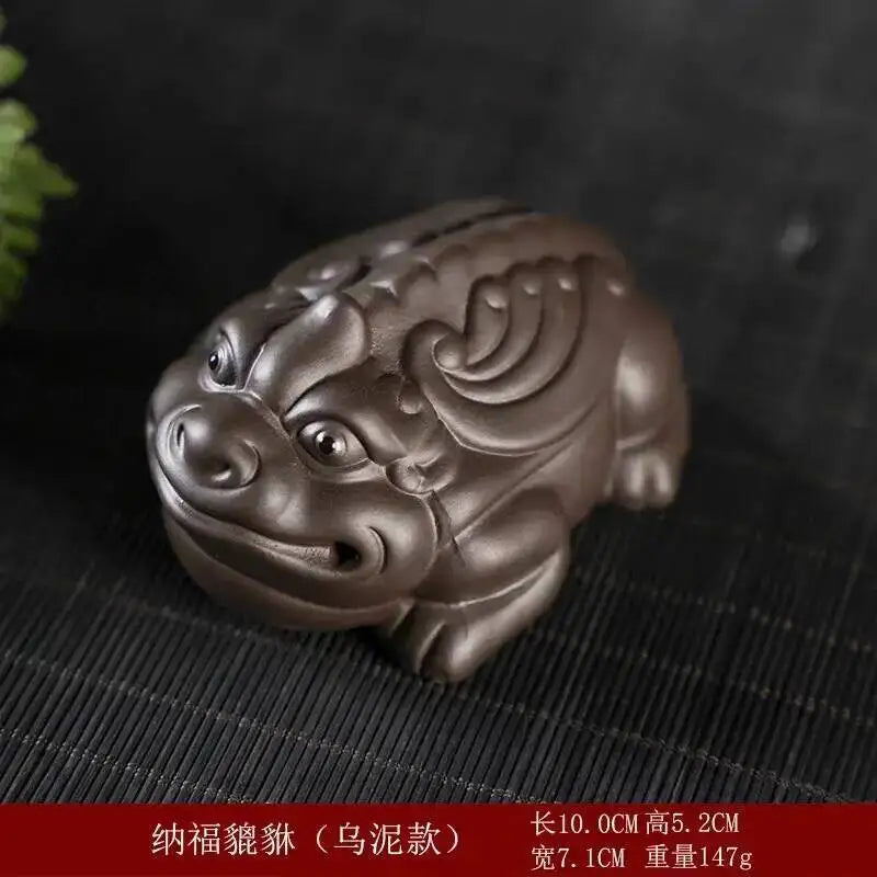 Purple Clay Tea Pet Ornament Fun Cute Pixiu Tea Tray Tea Play Tea Ceremony Oasis Select - Black Clay Version