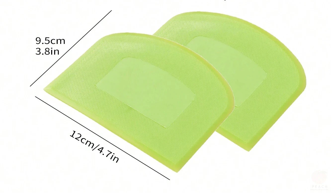 2pcs Dough Scraper Bowl Food-safe Plastic Dough Cutter Flexible Bench Multipurpose Food Scrappers for Bread Dough Oasis Select