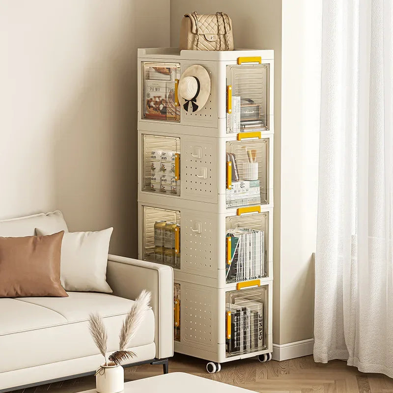 Stackable bookcase storage box Movable sorting folding box Classroom storage Living room sundries storage box sturdy and durable Oasis Select