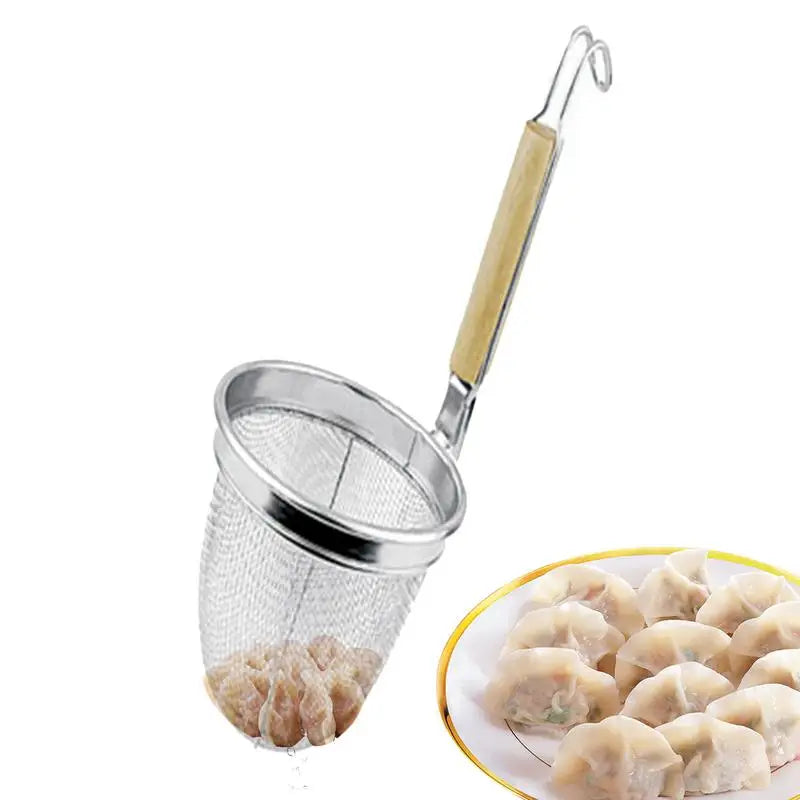 Noodle Baskets For Cooking Noodles Mesh Filter Basket Kitchen Food Basket Mesh With Wood Handle For Home Restaurant Apartment Oasis Select