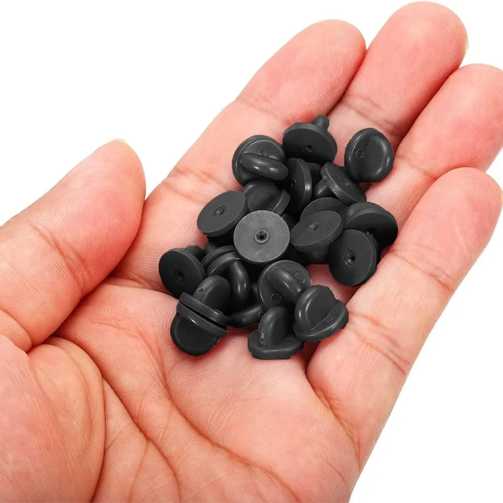 100pcs PVC Rubber Pin Backs Heliltd Butterfly Clutch Tie Tacks Blank for DIY Uniform Badges Holder Clasp Lapel Pin Enamel Pins Oasis Select