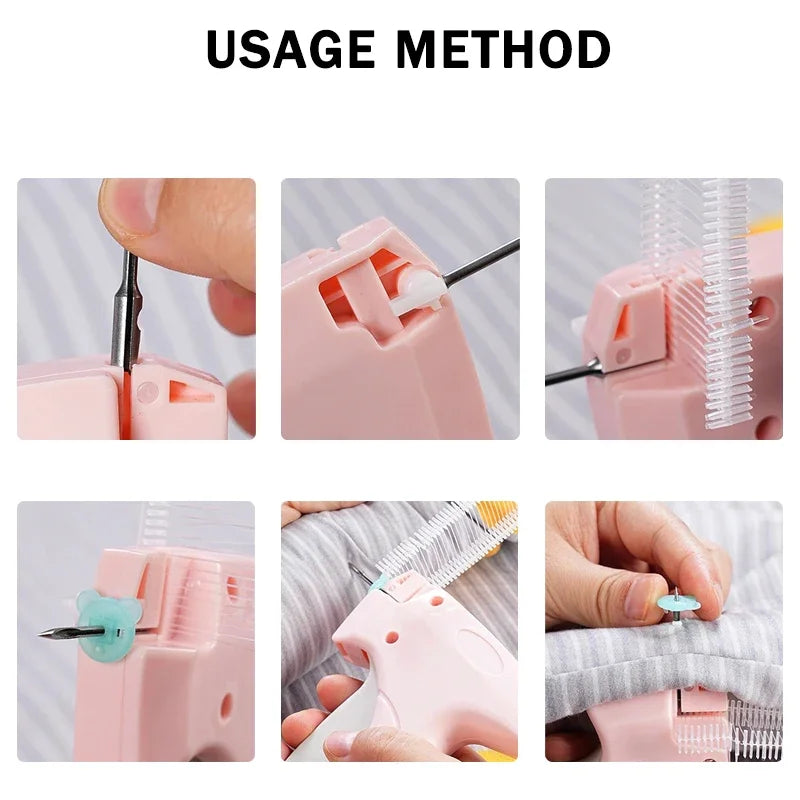 Garment Label Gun Quilt Holder Hangtag Gun Soft Silicone Pinless Snap Single Needle Sewing Gun Non-Tracking Sheet Anti-slip Tool Oasis Select