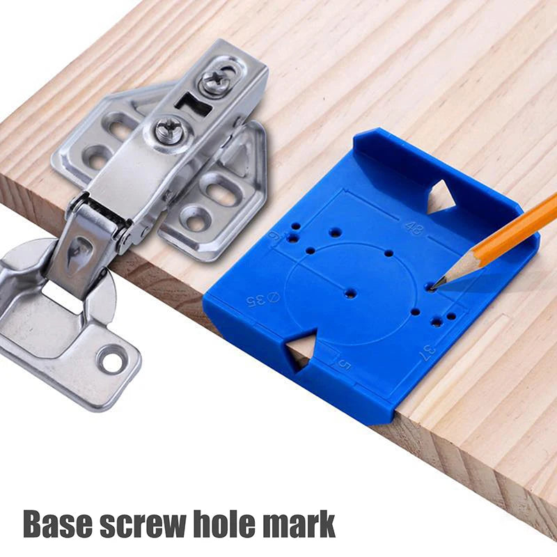 2Pcs Hinge Drilling Locator Cabinet Door Hinge Punching Positioning Ruler Template Woodworking Hinge Installation Auxiliary Tool Oasis Select
