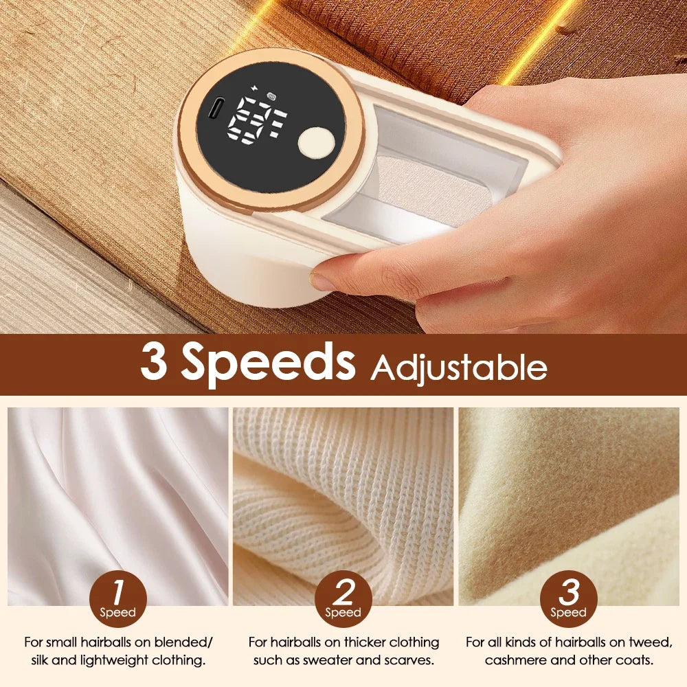 AFDEAL Electric Lint Remover – 3-Speed LED Fabric Shaver