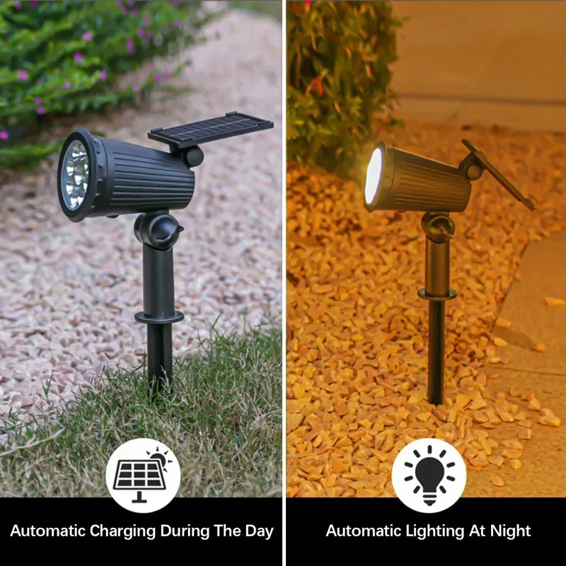 KDULIT 1-2PCS 9LED Solar Powered Lawn Lamp Adjustable Outdoor IP65 Waterproof Garden Courtyard Decoration Street Lamp Spotlight Oasis Select