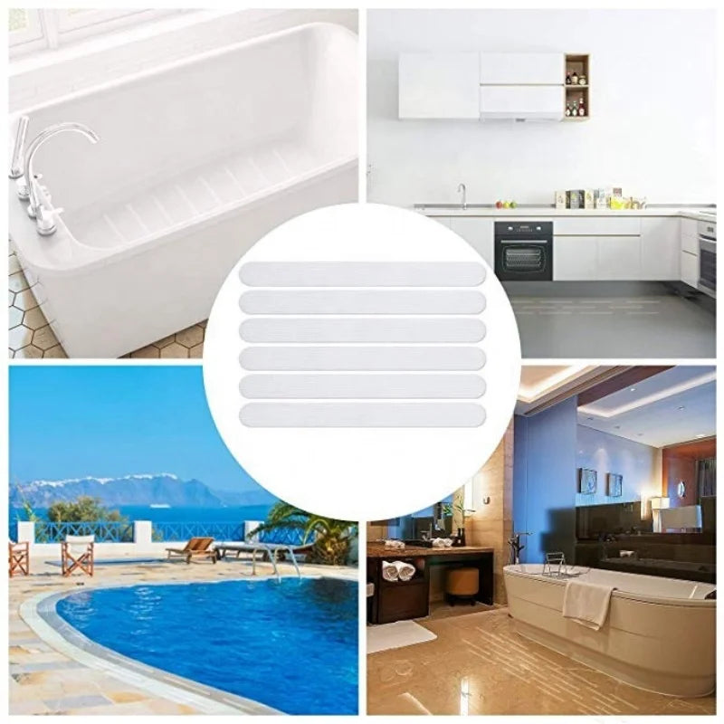 24PCS Transparent Anti-Slip Strips Shower Stickers Bathtub Attach Stairs Swimming Pool Antislip Paste Bathroom Accessories Oasis Select