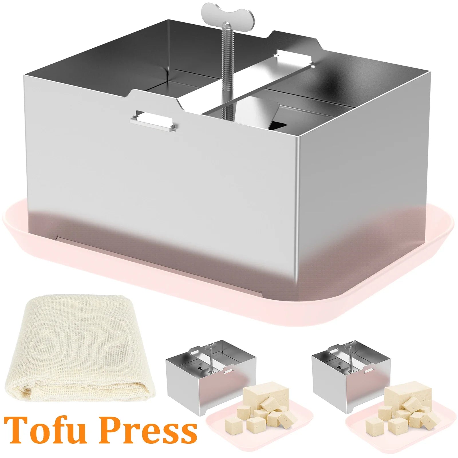 Tofu Press Mould Cheese Making Molds Food Grade Stainless Steel Tofu Maker Press Mold Kit Homemade Tofu Mold Kitchen Tool Set Oasis Select