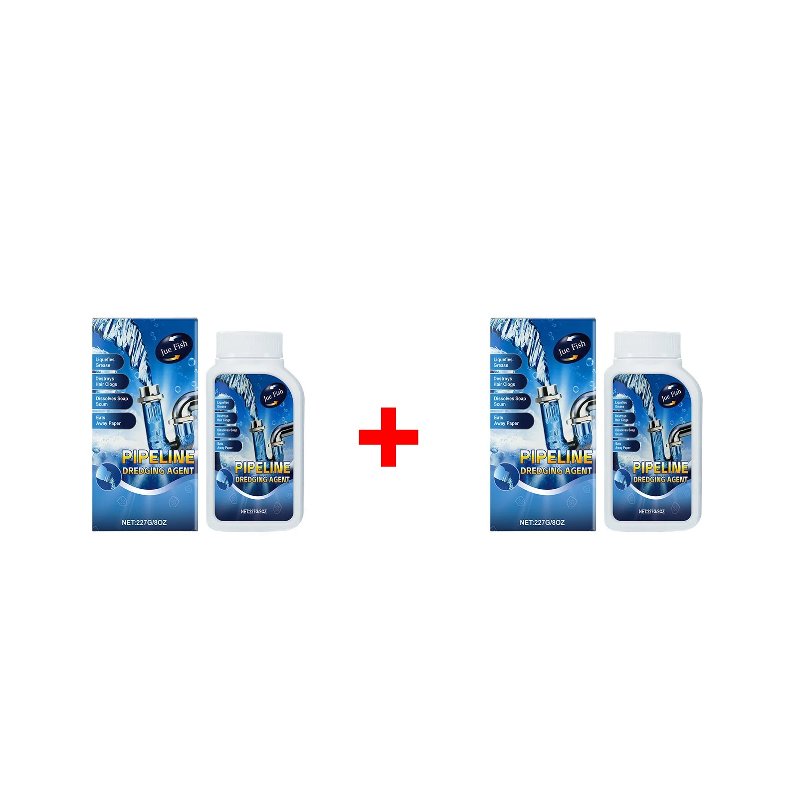 Pipeline Dredging Agent for Kitchen Bathroom Drain Dissolve Oil and Hair Odor Removal Clear Drainage Outlet Pipe Cleaning 227g Oasis Select 2 X 227g