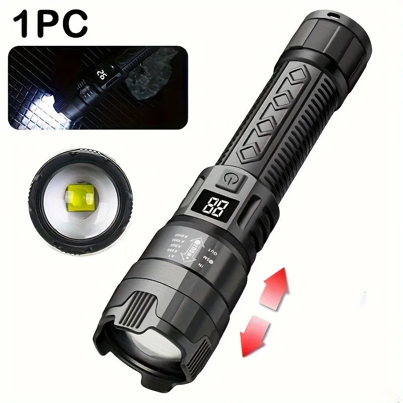 KDULIT Zoomable LED Flashlight | Type-C Rechargeable Torch
