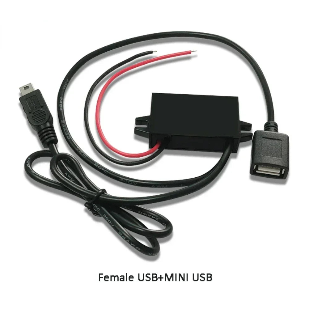 Female USB 12V 24V 48V 60V 72V Buck 5V 3A Charging Converter DC to DC Step Down Converter for battery With Multi Types USB Jack Oasis Select