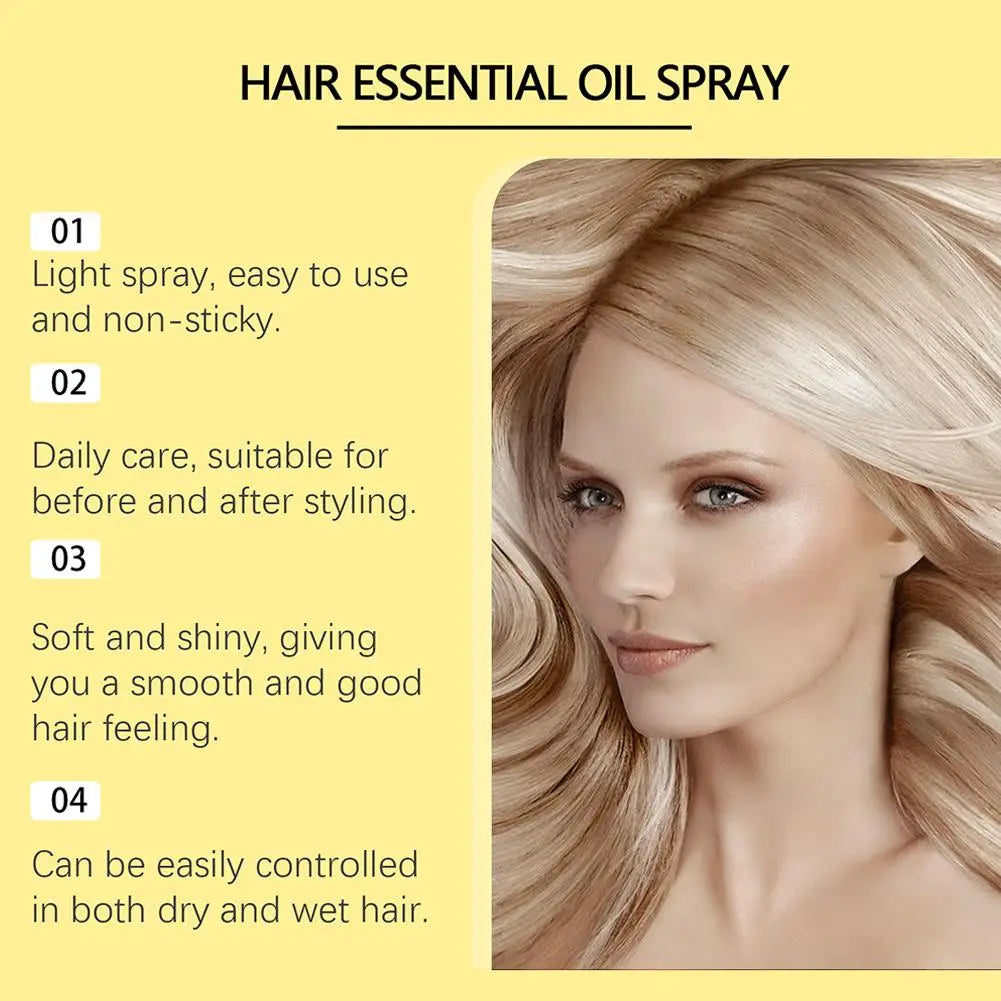 Hair Care Essential Oil Spray Improves Dry And Frizzy Hair, Smoothes Non-Greasy Lightweight Hair Soft Essential Oil Spray 1/2PCS Oasis Select