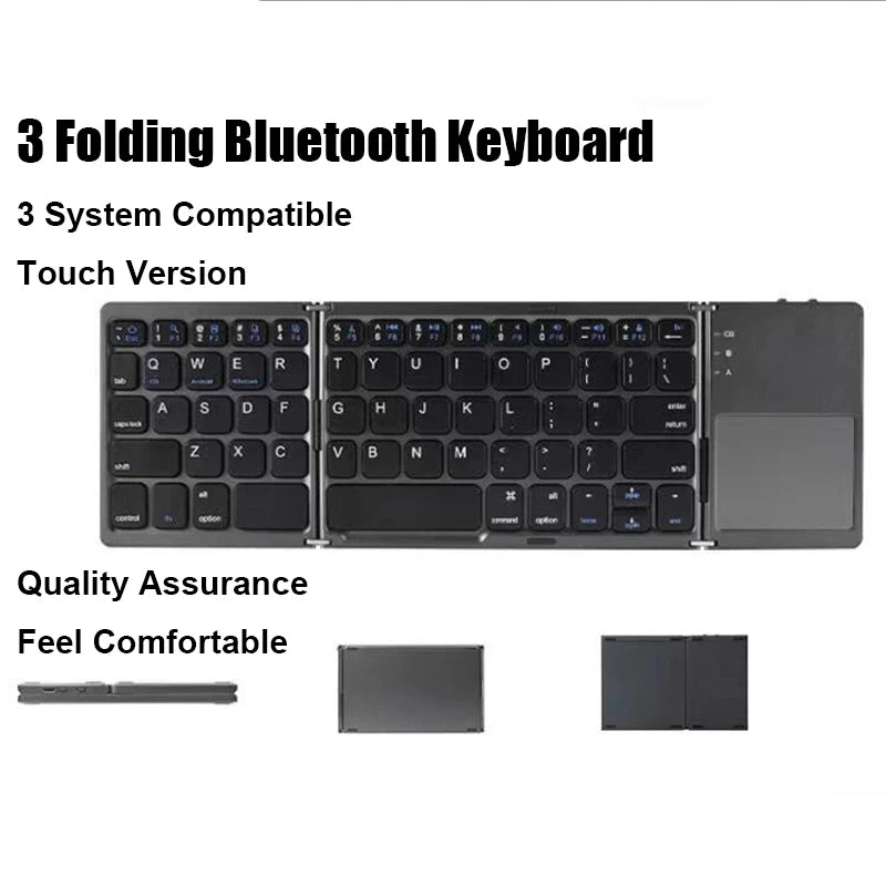 Wireless Folding Keyboard Bluetooth Keyboard With Touchpad For Windows, Android, IOS,Phone,Multi-Function Button Mini Keyboard Oasis Select