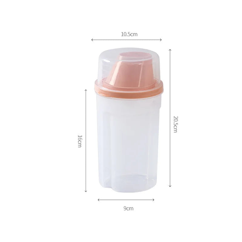 Kitchen Supplies Transparent Plastic Storage Tank Kitchen Storage Tank Sealed Fresh Milk Powder and Grains Storage Tank Oasis Select Orange 1000ML