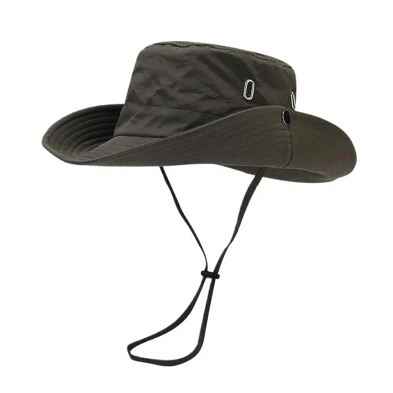 Quick Dry Wide Brim Bucket Hat for Men Women cap Breathable Adjustable Chin Strap Outdoor Hiking Fishing Sun Hat Oasis Select A1