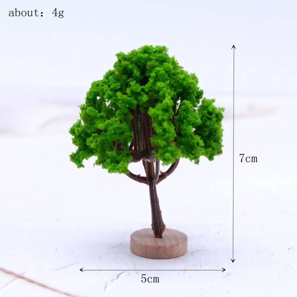 Miniature Model Trees Dollhouse Moss Rock Wooden Base DIY Diorama