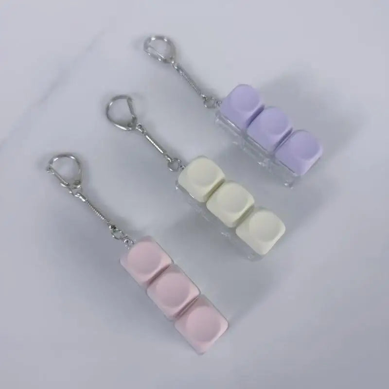LED Keycap Keychain | 4-Key Macaron DIY Fidget Toy