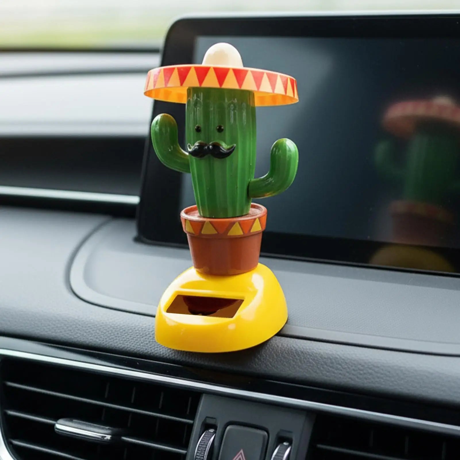 1PC Car Ornaments Solar Ornaments Bobblehead Cactus Shape Ornaments Gift Creative Interior Car Supplies Car Doll Ornaments Oasis Select