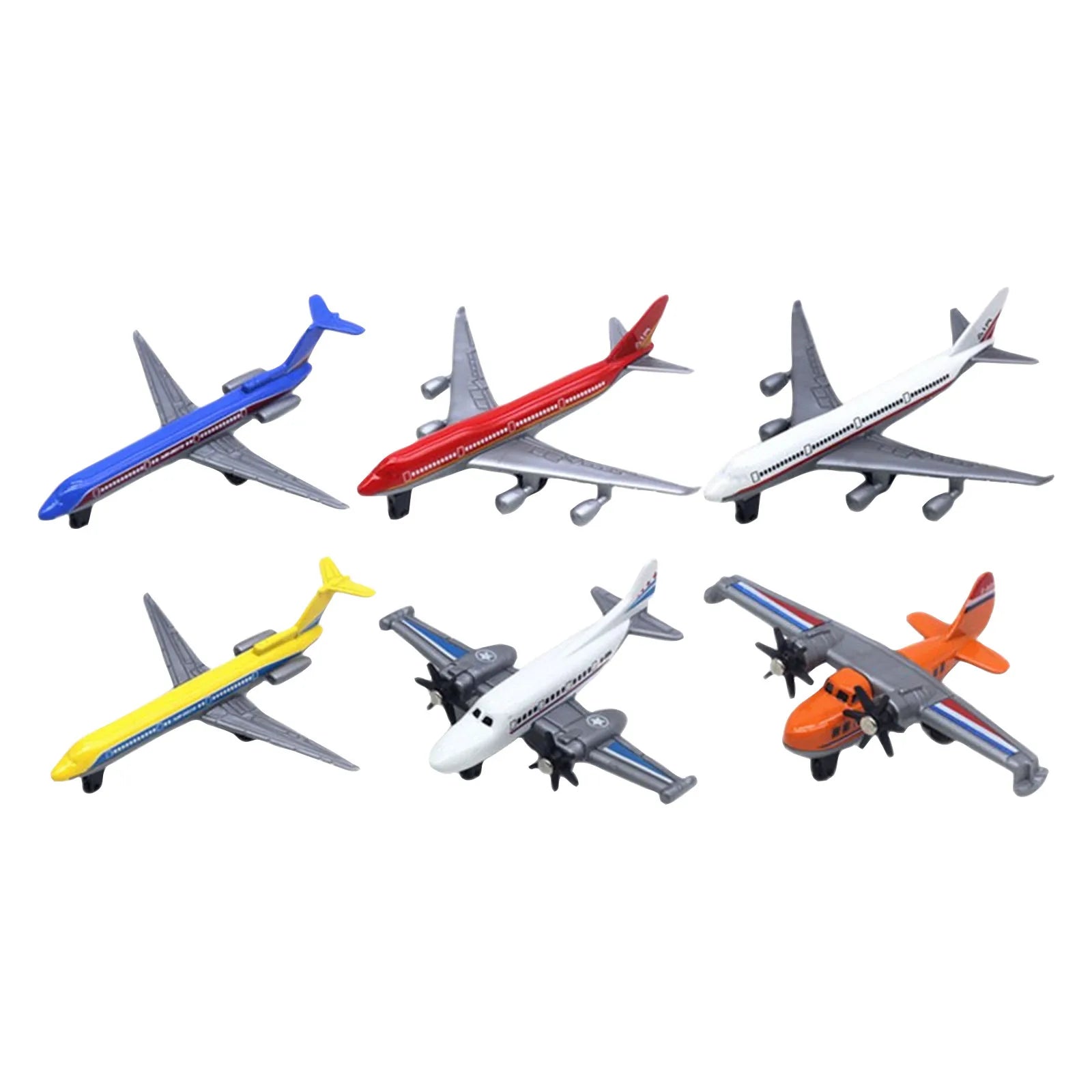 6-Pack Die-Cast Metal Airplane Toys for Kids Ages 3–12 Die-Cast Airplane Playset Oasis Select BLUE One Size