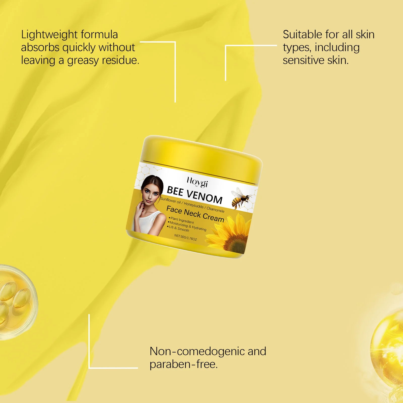 Hoygi Bee Venom Face Cream – Hydrating, Soothing & Brightening